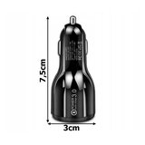  Led 2x usb 3.0 auto punjač za brzo punjenje quickcharge 3.1a uređaja | shoptok.hr