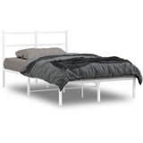 Maison Chic Kovinski Posteljni okvir - Dvoposteljna postelja - Zakonska postelja z vzglavjem bel 120x190 cm, (21693036) | Shoptok.si