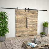 Pribor za klizna vrata 2 x 183 cm čelični crni | Eponuda.com