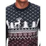 Edoti Men's Christmas winter jumper with reindeer - navy blue and white | Eponuda.ba