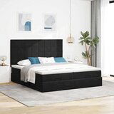  Otomanski okvir kreveta s madracima crni 200x200cm baršunasti | shoptok.hr