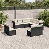  11-dijelni set vrtnih sofa od poliratana s jastucima crni | shoptok.hr