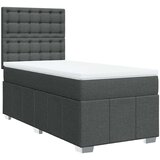 vidaXL Okvir kreveta s oprugama i madrac tamnosivi 80x200cm od tkanine | shoptok.hr