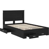  Krevetna konstrukcija Crni hrast 120 x 190 cm Konstruirano drvo | shoptok.hr