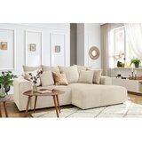 Bobochic Paris Kremno bela žametna kotna sedežna garnitura Enjoy – | Shoptok.si