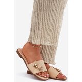 Boto Ladies Flat Heeled Sandals With Bow Beige Sallariela | ePonuda.com
