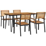  Vrtna garnitura - 5-dijelni vrtni blagovaonski set od bagremovog drva i metala - Dužina stola 140 cm 4 | shoptok.hr