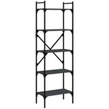 vidaXL Knjižna omara 5-nadstropna črna 56x31,5x174 cm inženirski les | Shoptok.si