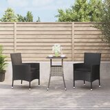  3-dijelni vrtni bistro set od poliratana s jastucima crni | Eponuda.ba