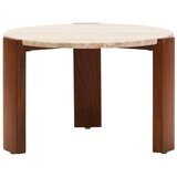 Premier Housewares Rjava/v svetli naravni barvi okrogla klubska mizica z marmorno mizno ploščo ø 60 cm Palermo – | Shoptok.si