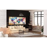  Slika - World Map: Colourful Ink Blots 200x80 | shoptok.hr