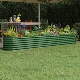 vidaXL Visoka greda iz prašno premazanega jekla 260x40x36 cm zelena Cene