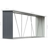  Ostava za drva od pocinčanog čelika 330x84x152 cm siva | shoptok.hr