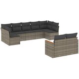  9-dijelni set vrtnih sofa od poliratana s jastucima sivi | shoptok.hr