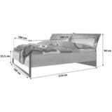 MID.YOU POSTELJA 180 cm x 200 cm , leseni material barve grafita, barve hrasta | Shoptok.si