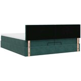 vidaXL okvir kreveta s madracima tamnozeleni 200x200cm baršunasti - tamnozelena 200 x 200 cm blok s kvadratima | shoptok.hr
