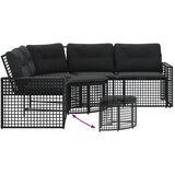  Vrtna sofa L-oblika s jastucima i tabureom crna od poliratana | Eponuda.com
