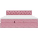 vidaXL Otomanski krevet s madracem&LED ružičasti 180x200 cm baršunasti | shoptok.hr