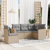  The Living Store Vrtna sedežna garnitura 5-delna z blazinami bež poli ratan - Vrtna Sedežna Garniture, (21479680) | Shoptok.si
