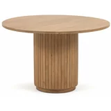 Kave Home Okrugao blagovaonski stol od masivnog manga u prirodnoj boji ø 120 cm Licia –