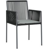  Vrtne stolice s jastucima 6 kom crne 54x60,5x83,5 cm poliratan | shoptok.hr