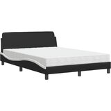 Krevet s madracem Dover crno-bijeli 140 x 190 cm od umjetne kože | Eponuda.ba