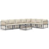 vidaXL 8-dijelna vrtna garnitura od poliratana s jastucima antracit | shoptok.hr