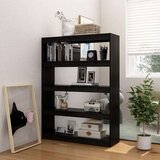 vidaXL knjižna omara za razdelitev prostora črna 100x30x135,5 cm | Shoptok.si