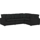  Modularna sofa s jastucima, tkanina, crna | Eponuda.com