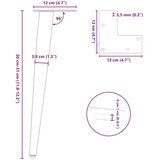 vidaXL Noge za klub stolić konusnog oblika 4 kom prirodni čelik 30-31 cm čelik | shoptok.hr