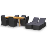  9-dijelni vrtni blagovaonski set crni Cijene
