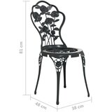 vidaXL Bistro stolice 2 kom od lijevanog aluminija crne | shoptok.hr