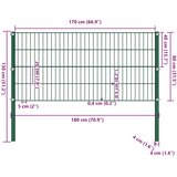  Ogradni panel sa stupovima od željeza 176,5 x 80 cm zelene boje | shoptok.hr