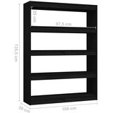 Ormarić za knjige / pregrada crni 100x30x103 cm borovina | Eponuda.ba