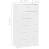 vidaXL Komoda sa 6 ladica bijela 50 x 34 x 96 cm konstruirano drvo | shoptok.hr