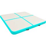  Napihljiva gimnastična podloga s tlačilko 200x200x20 cm zelena | Shoptok.si