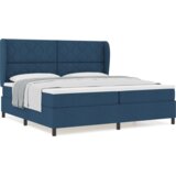 Box Spring Krevet s Madracem - Plava 200x200 cm Tkanina | shoptok.hr