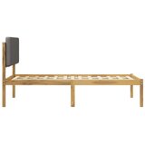  Krevetni okvir s tapiciranim uzglavljem - Bijelo prana i svijetlosiva 90 x 200 cm | shoptok.hr