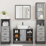  Kopalniško pohištvo 4 kosi siva sonoma inženirski les | Shoptok.si