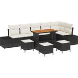  Sjedeća garnitura za vrt 10 kom. Crna poliratan 319 x 154 x 85 cm | shoptok.hr