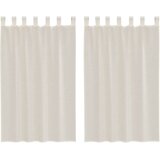 Voile zavjese s gornjim jezičcima 2 kom krem | Shoptok.si