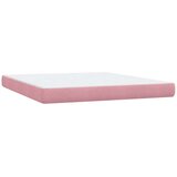 Krevet s oprugama i madracem LED ružičasti 180x210 cm baršunasti | shoptok.hr