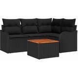  Sjedeća garnitura za vrt 5 kom. Crna poliratan 177,5 x 122,5 x 69 cm | Shoptok.si