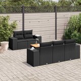  6-dijelni set vrtnih sofa s jastucima crni od poliratana | shoptok.hr