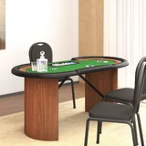 vidaXL Stol za poker za 10 igrača držač za žetone zeleni 160x80x75 cm