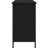 vidaXL TV omara črn hrast 101x35x65 cm inženirski les in kovina | Shoptok.si