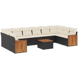 The Living Store Vrtna sedežna garnitura 11-delna z blazinami črn poli ratan - Vrtna Sedežna Garniture, (21449556) | Shoptok.si