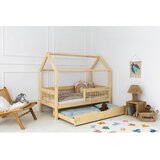 Adeko Dječji krevet od masivnog bora u obliku kućice/s dodatnim ležajem s prostorom za odlaganje 70x140 cm u prirodnoj boji Mila MBW – | shoptok.hr