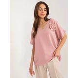 Fashion Hunters Dusty pink oversize neckline blouse