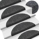 vidaXL Samolepilne preproge za stopnice 15 kosov 56x17x3cm temno sive Cene